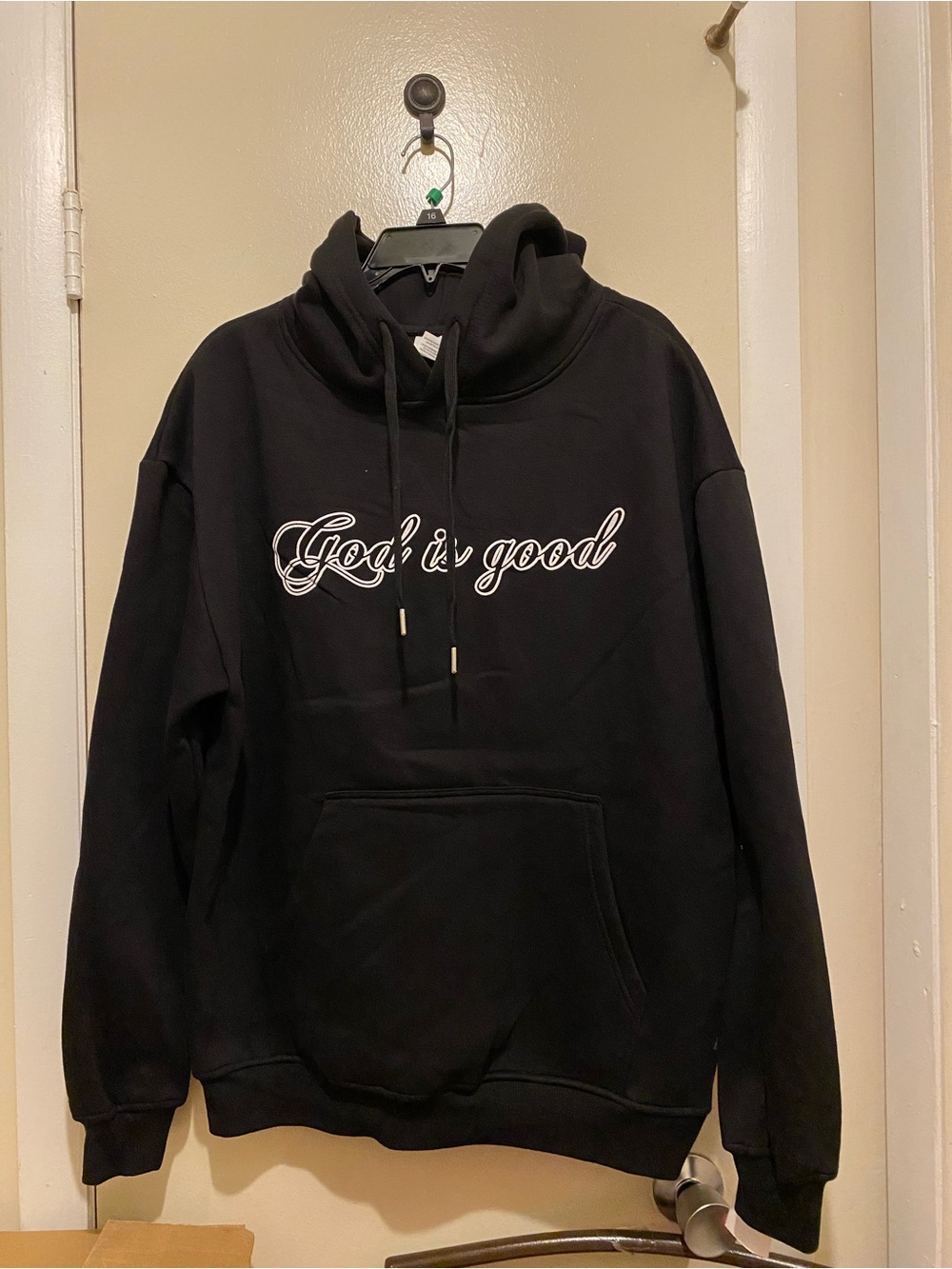 God Is Good Graphic Pullover Hoodie in Black. New. Large